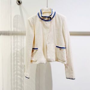 Authentic CHANEL Cream and Blue Jacket